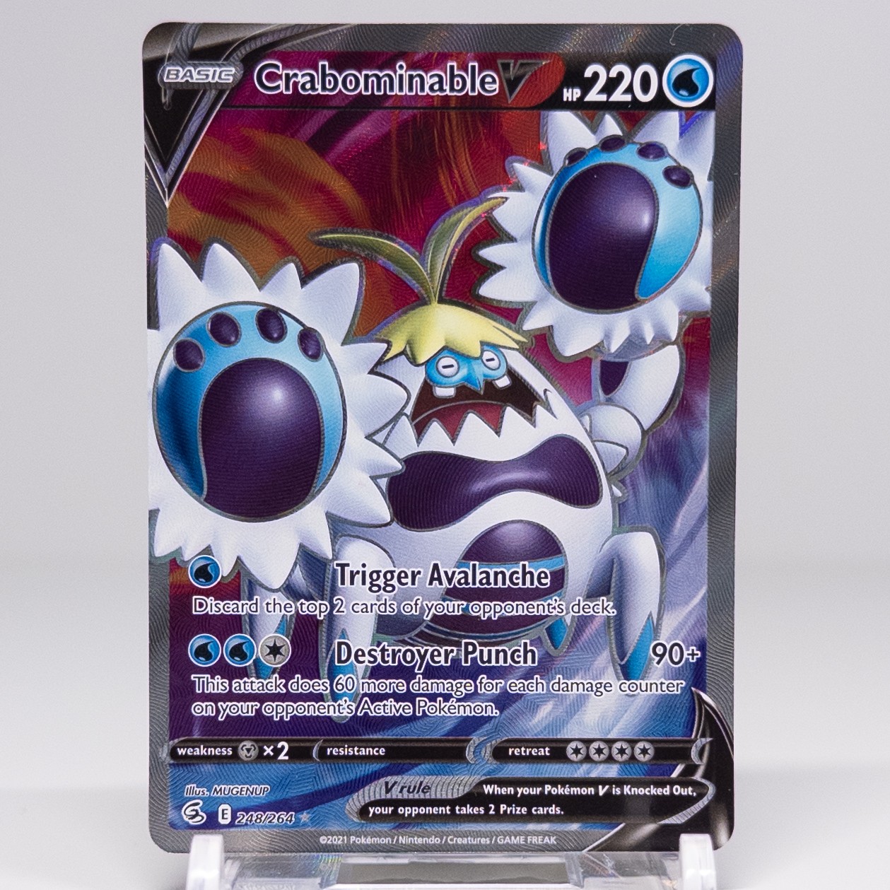 Crabominable V (Full Art) Ultra Rare SWSH08: Fusion Strike 248/264 NM