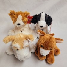 LOT of 4 Russ Berrie Yomiko Classics 5 Stuffed Realistic Dog Plush Toys