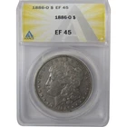 1886 O Morgan Silver Dollar EF 45 ANACS $1 Coin Collectible SKU:I24961