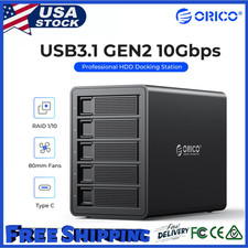 ORICO 5 Bay Hard Drive Enclosure Daisy Chain 10Gbps Type-C HDD Docking