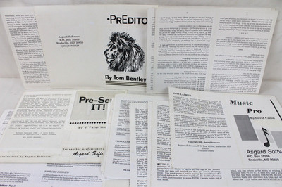 Vintage Computer Asgard Software Original Program Layouts Pre-Scan PrEditor