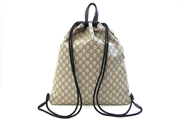 Gucci GG Supreme Angry Cat Backpack Beige Black PVC Nylon Leather Used image 2
