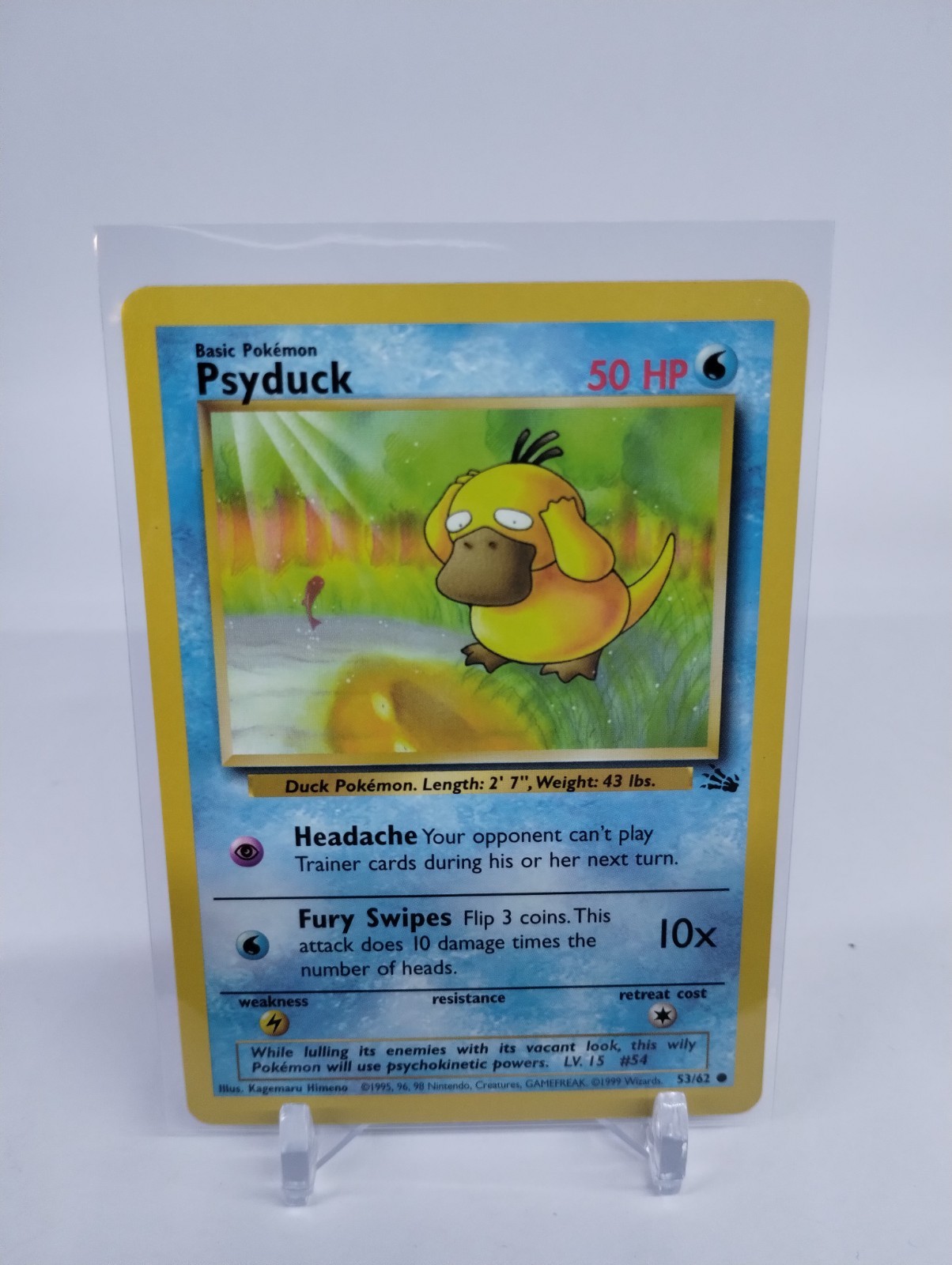 Pokemon Psyduck Card 53/62 Fossil Regular
