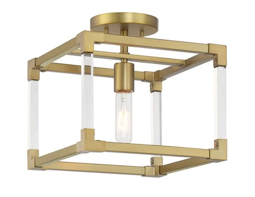Minka Lavery 1455 Oro District 1 Light 11"W Vantage Semi-Flush - Brass - Picture 5 of 9