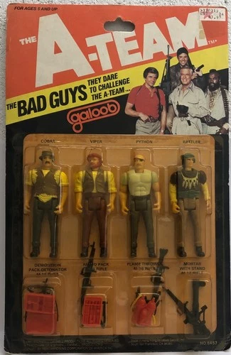 Galoob 1983 The A-Team 3.75" Bad Guys Figures Cobra Viper Python Rattle MOC READ