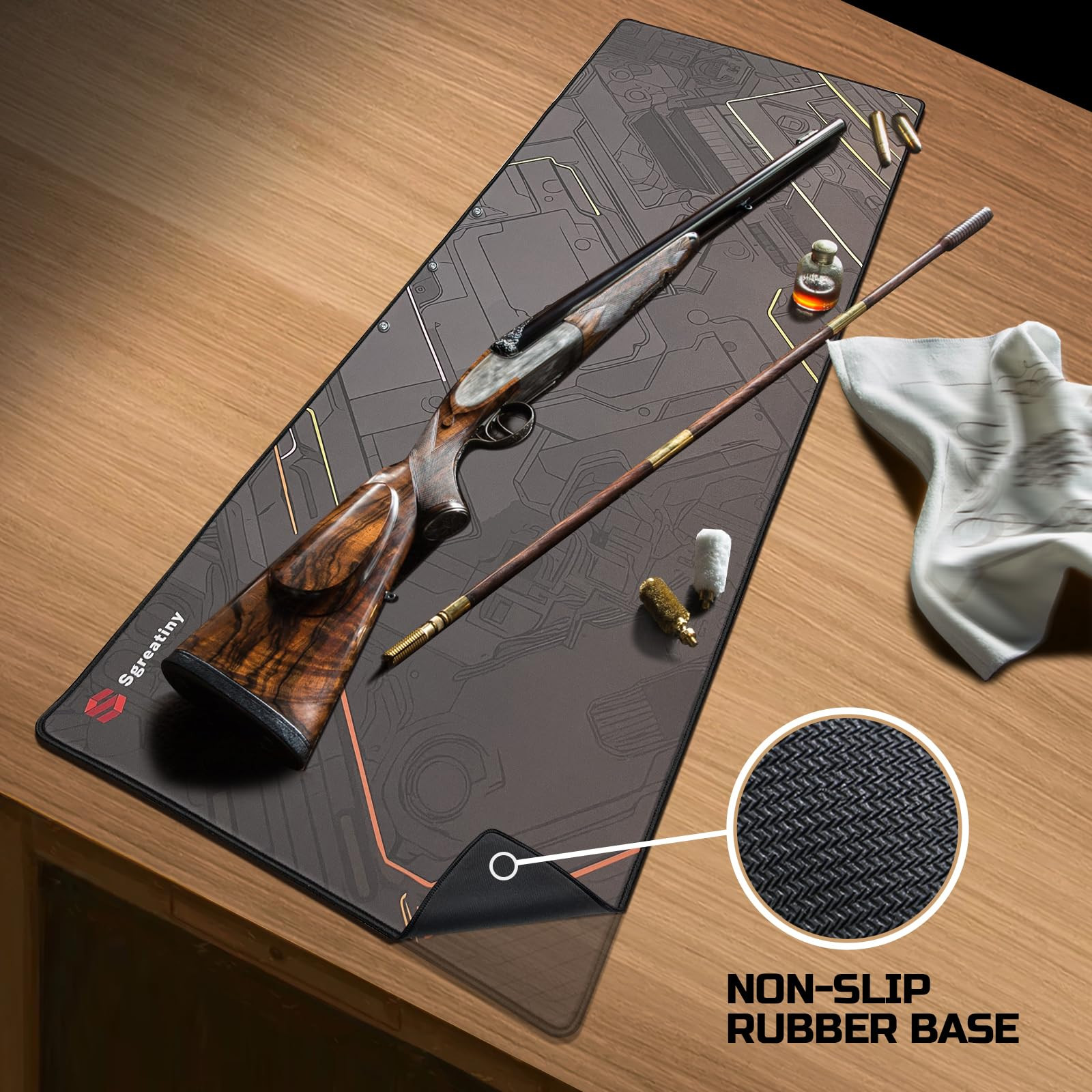 43"x 16" Large Gun Cleaning Mat,Work mat,Double Thickness Anti Slip Pads,Tabl...