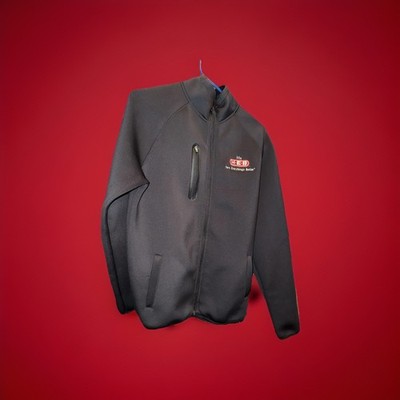 H-E-B Men s Performance Black Full Zip Jacket M Stand-Up Collar Embroidered Logo