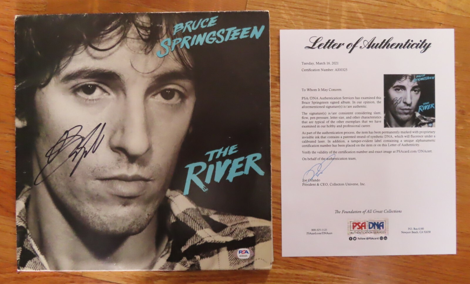 BRUCE SPRINGSTEEN signed THE RIVER 1980 Record PSA / DNA AI00325 Letter