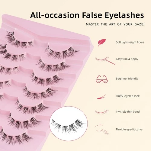 Natural Look Cluster Lashes Extensions Fluffy Lash Clusters Fake Eyelashes C ... image 2