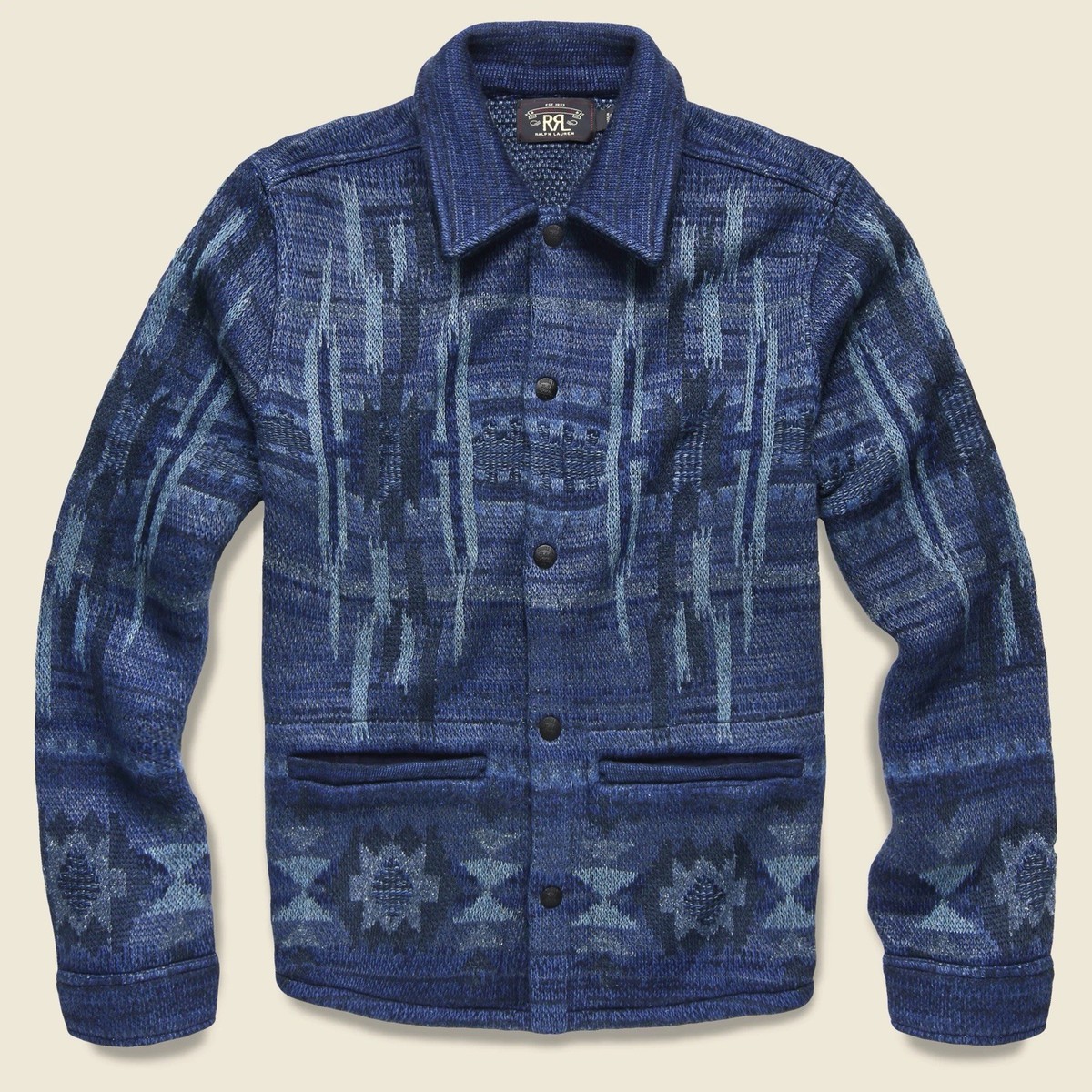 RRL Ralph Lauren Chimayo Birdseye Jacquard Workshirt Sweater | eBay