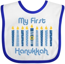 Inktastic 1st Hanukkah Candles Baby Bib Chanukah First Menorah Star David Jewish