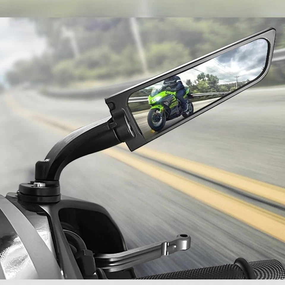 CNC For Kawasaki Ninja 250/R 300 400/R 650 Mirrors Wind Wing Rotating Rearview Foto 4 de 4