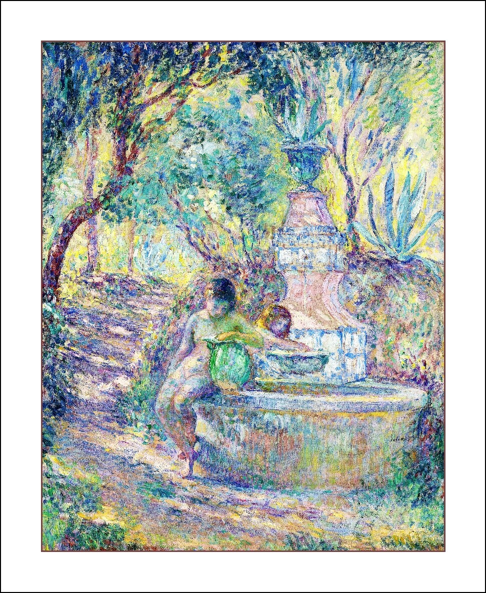 Lebasque St Tropez Fontaine Rf06 poster grand format pour habiller un mur vide 60x70cm