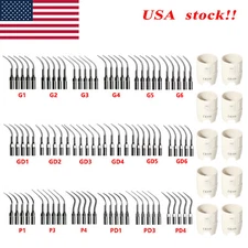 5*Dental Ultrasonic Scaler Tips Fit EMS Woodpecker DTE Handpiece/ Wrench Key wh