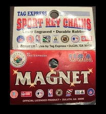 VINTAGE NFL TAG EXPRESS RUBBER REFRIGERATOR MAGNET OR RUBBER KEY CHAIN QTY