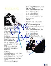 MARK RONSON SIGNED LYRIC SHEET A STAR IS BORN SHALLOWS AUTOGRAPH BECKETT COA