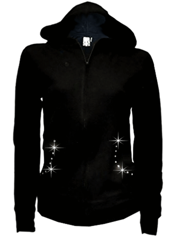 Women's Zip up Hoodie Sweater, Bling Rhinestones New Wide Angel Wings,S~4X Thick - Picture 2 of 2