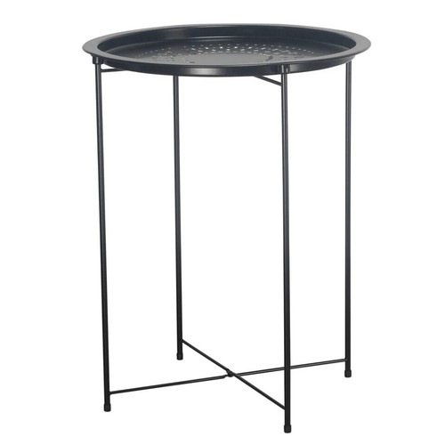 Folding Metal Bistro Coffee Table Round Patio Side Table for Indoor/Outdoor Use - Picture 15 of 16