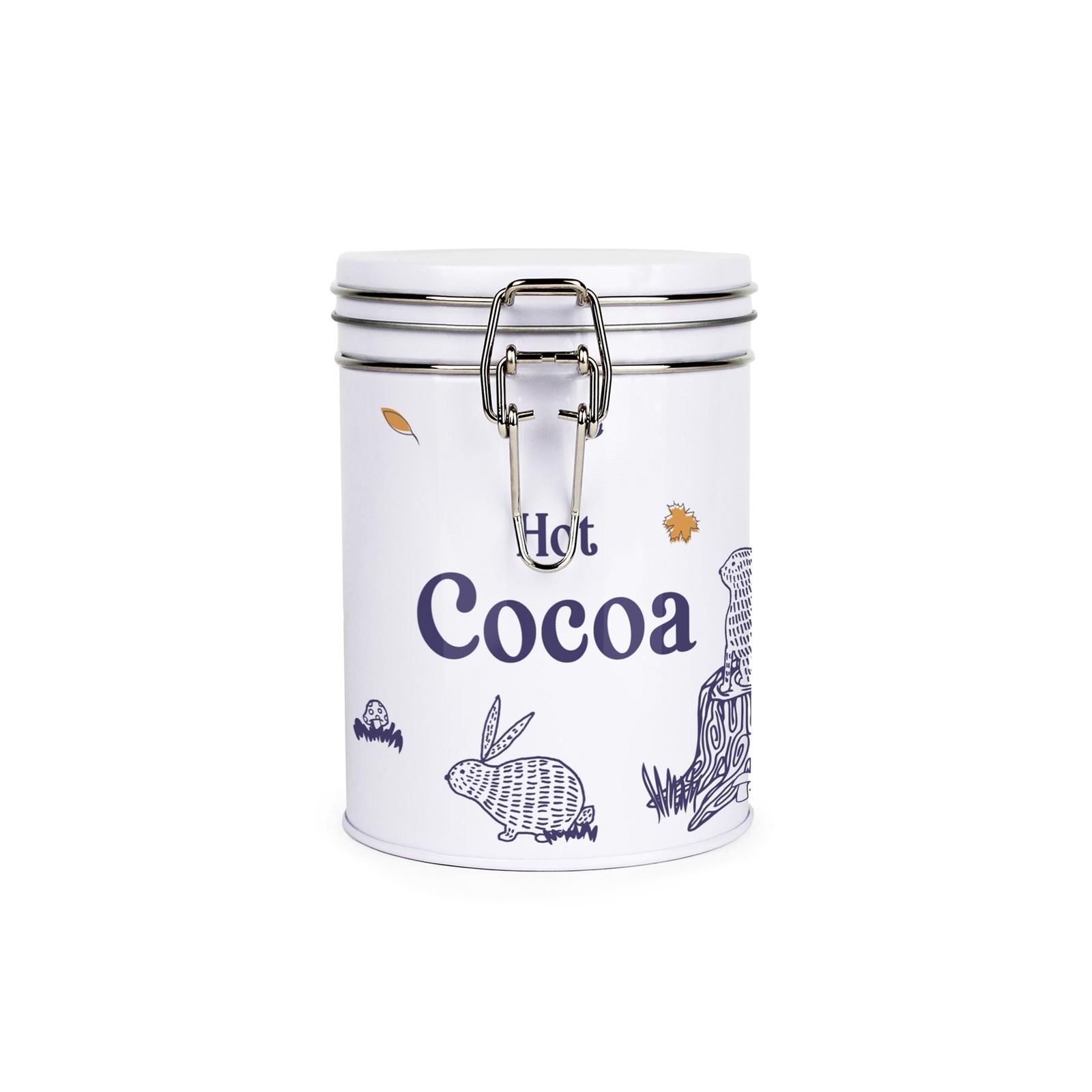 Purely Home Woodland Rabbits Hot Drinks Canister - Hot Cocoa Storage Gift Tin
