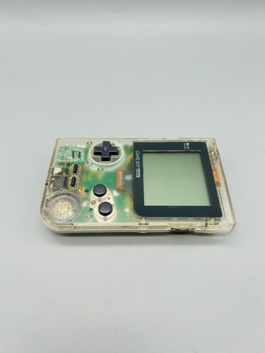 Console Nintendo Game Boy Pocket trasparente buone condizioni senza coperchio vano batteria - Foto 2 di 4
