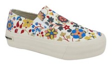 New NIB SeaVees Tan  Red Floral Baja Platform Lucy Rose Liberty Sneakers RARE 