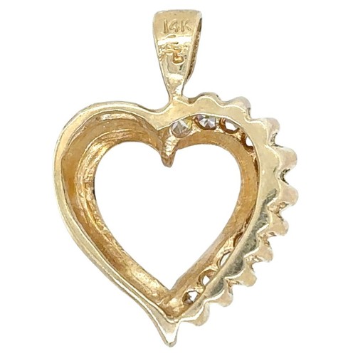 Colgante Corazón Circonita Cúbica Oro Amarillo 14k 2.2g - Imagen 2 de 6
