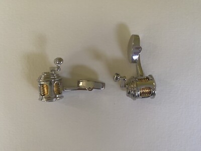Two Tones Coloured Fishing Reel Cufflinks In Personalised Cufflink Box - Foto 12