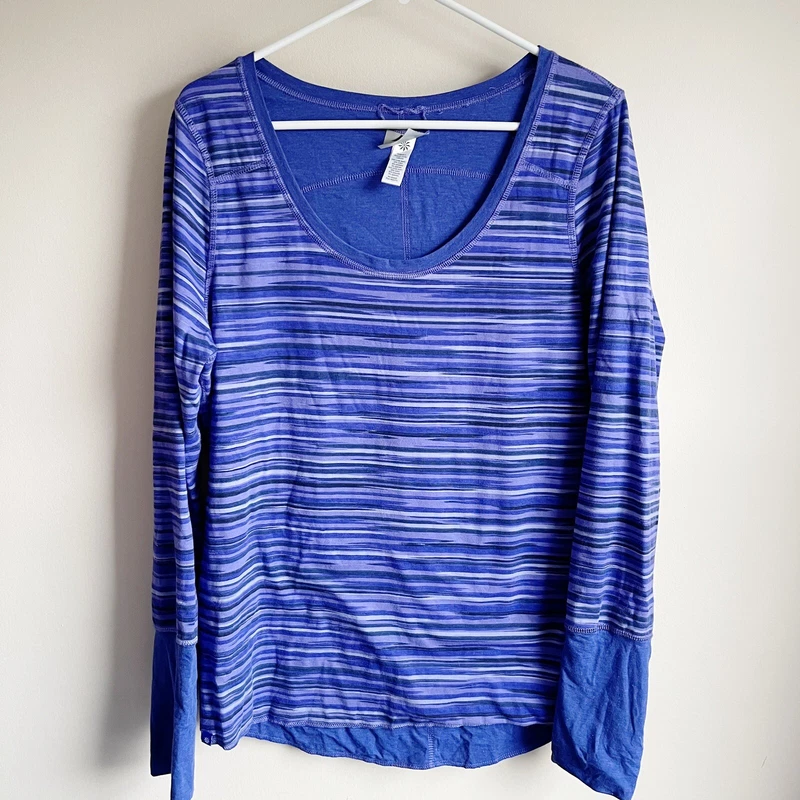 athleta spacedye raida reversible long sleeve tee shirt