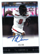 T.J. VASHER 2021 LEAF ULTIMATE DRAFT FOOTBALL ROOKIE AUTO /99