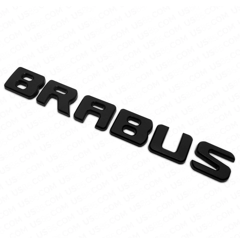 Brabus Emblem 3D Trunk Logo Nameplate Badge Letter Mercedes AMG - Matte Black - Imagem 2 de 4