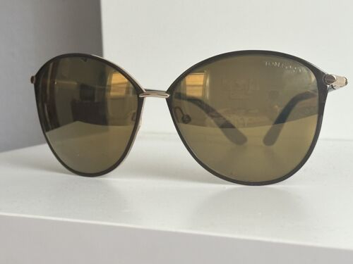 Tom Ford FT0320 28G Penelope Brown Rose Gold Mirror Womens Sunglasses 59 15 130 - Afbeelding 1 van 11