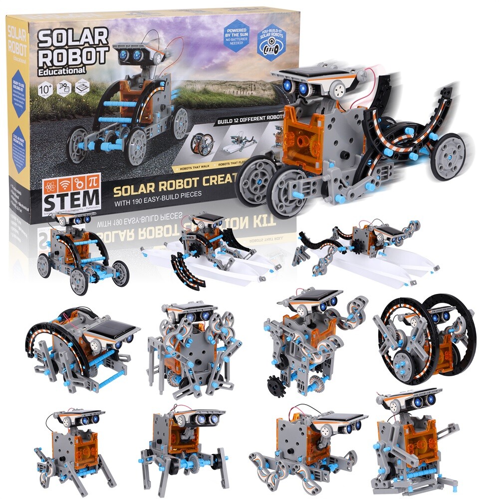 190pcs Solar Robot Building Kits 12-In-1 STEM Education Toys Kids