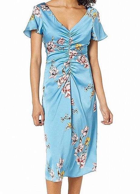 womens blue floral dress