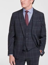 NWT Bar III Slim-Fit Wool Blend Plaid Black / Green Jacket 38R 38 R