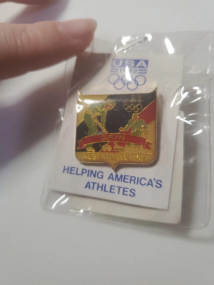 Pin de tachuela vintage curling Albertville 1992 recuerdos olímpicos T3712 Foto 2 de 2