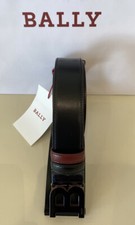 Bally Men's Double Sided B Buckle Black/Red Belt 44/110 IT 6301461001 NWT 450