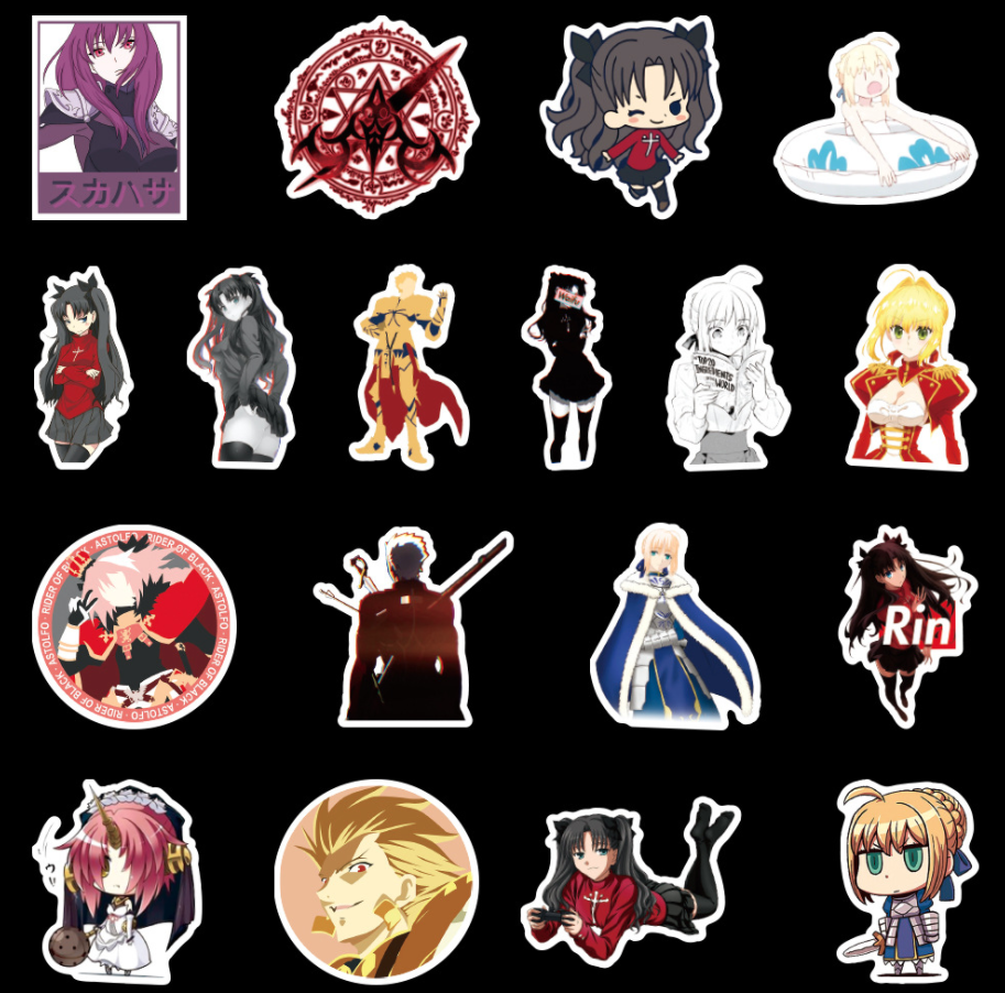 Mix 10/50 PCs Fate / Stay Night FGO Luggage Laptop Car Stickers - No ...