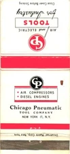 New York Chicago Pneumatic Tool Company Diesel Engines Vintage Matchbook Cover