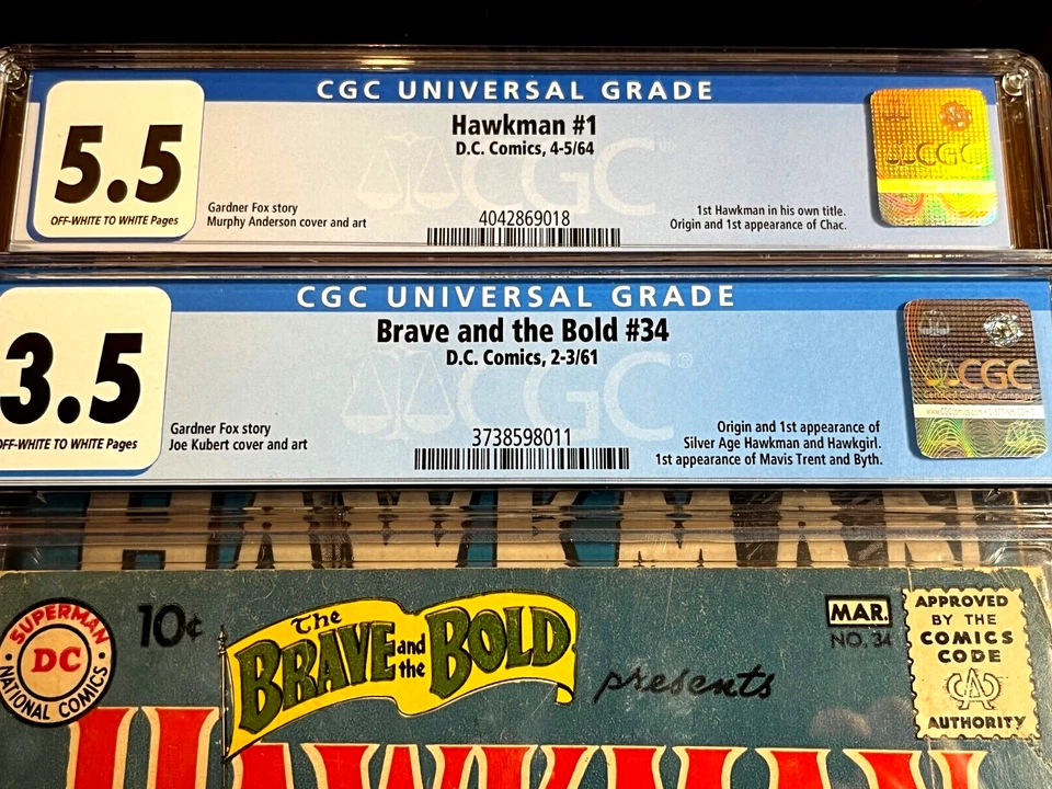 First Appearance HAWKMAN Brave Bold 34 1961 CGC Set 1st Issue 1964 Silver Age DC - Image 4 of 4