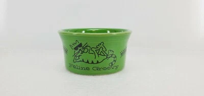 Feline Groovy RAMEKIN CUP SOUFFLE BOWL 8 OZ shamrock green FIESTA cat bowl 1st
