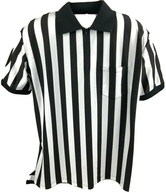 Rawlings referee polo shirt XL with pocket zipper collar Black White eBay
