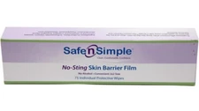 Safe n' Simple No-Sting Skin Barrier Film 75 Count 2x2 Inch SNS80775 Exp 5/2026