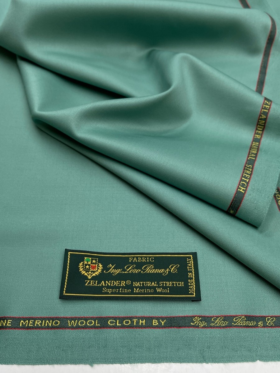 LORO PIANA Suiting Fabric Mint Green Super 130s Merino Wool