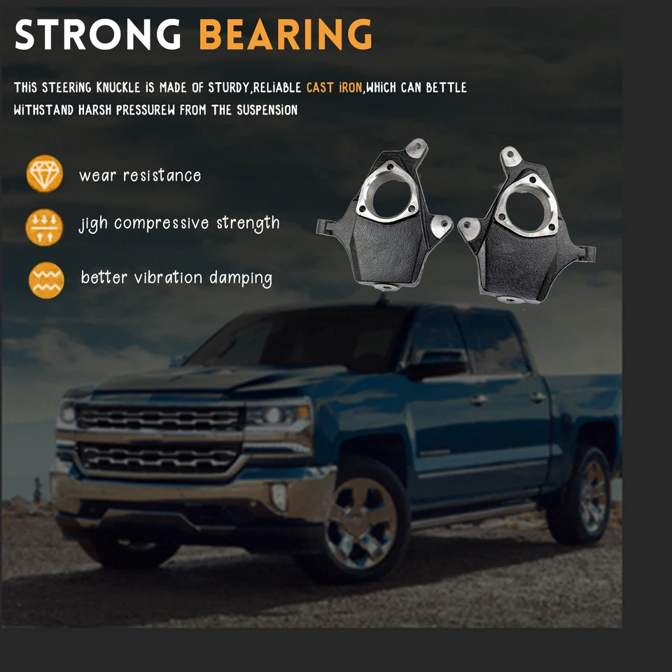 Husillos reductores de caída de 2" para 99-06 Chevy GMC Silverado Sierra 1500 2x4 4x4 AWD Foto 2 de 4