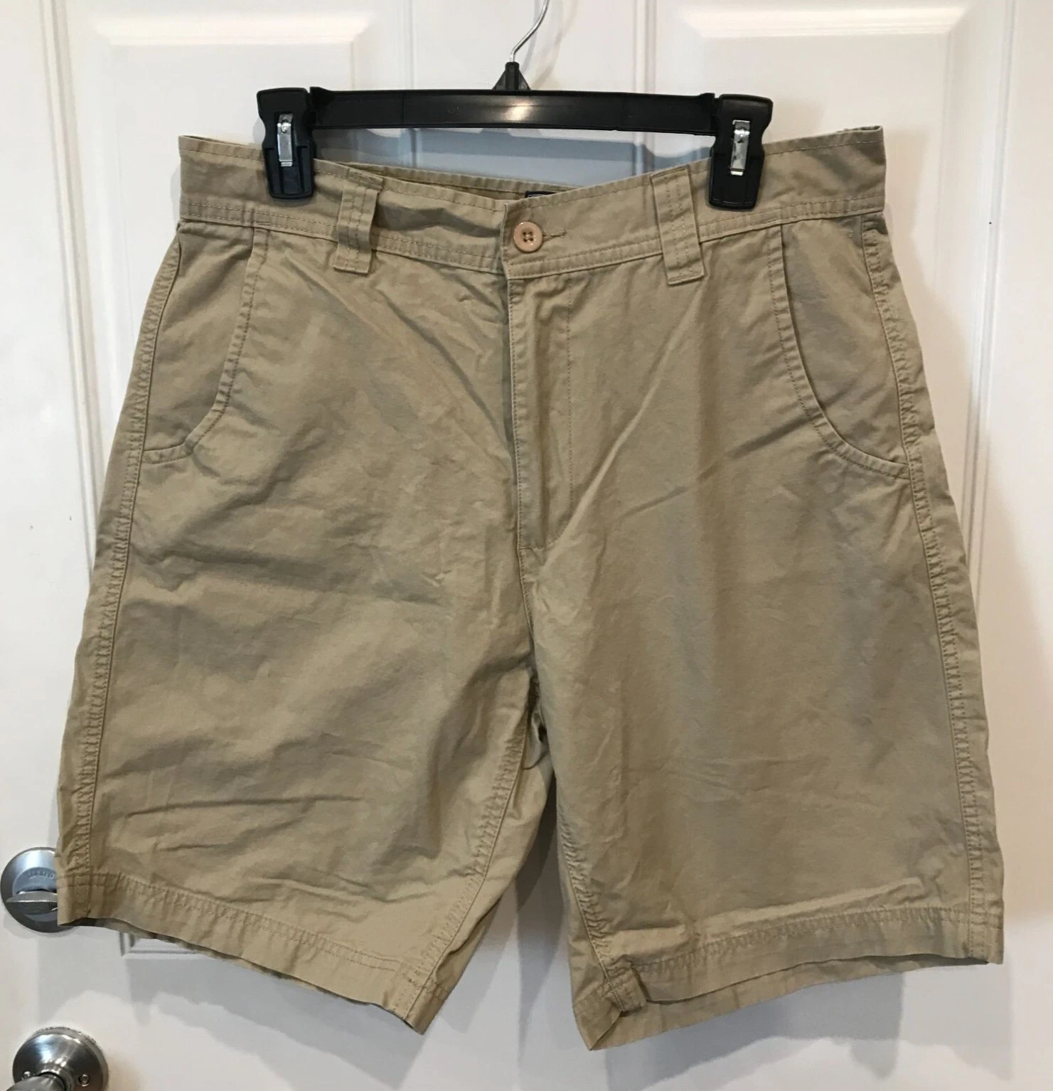 Cherokee Mens Chino Shorts Size 34 Beige Flat Front Casual Summer Wear