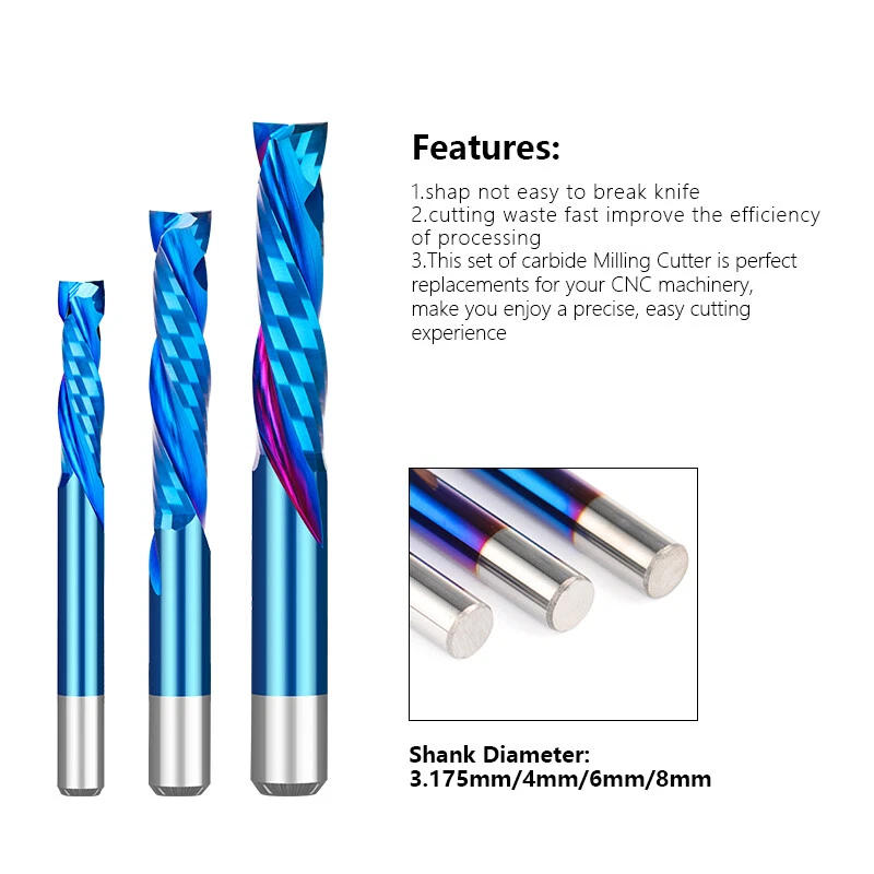 VHM Kompression Spiralfräser Spiralnutfräser Holzfräser CNC Fräser Up&Down Cut - Bild 4 von 4