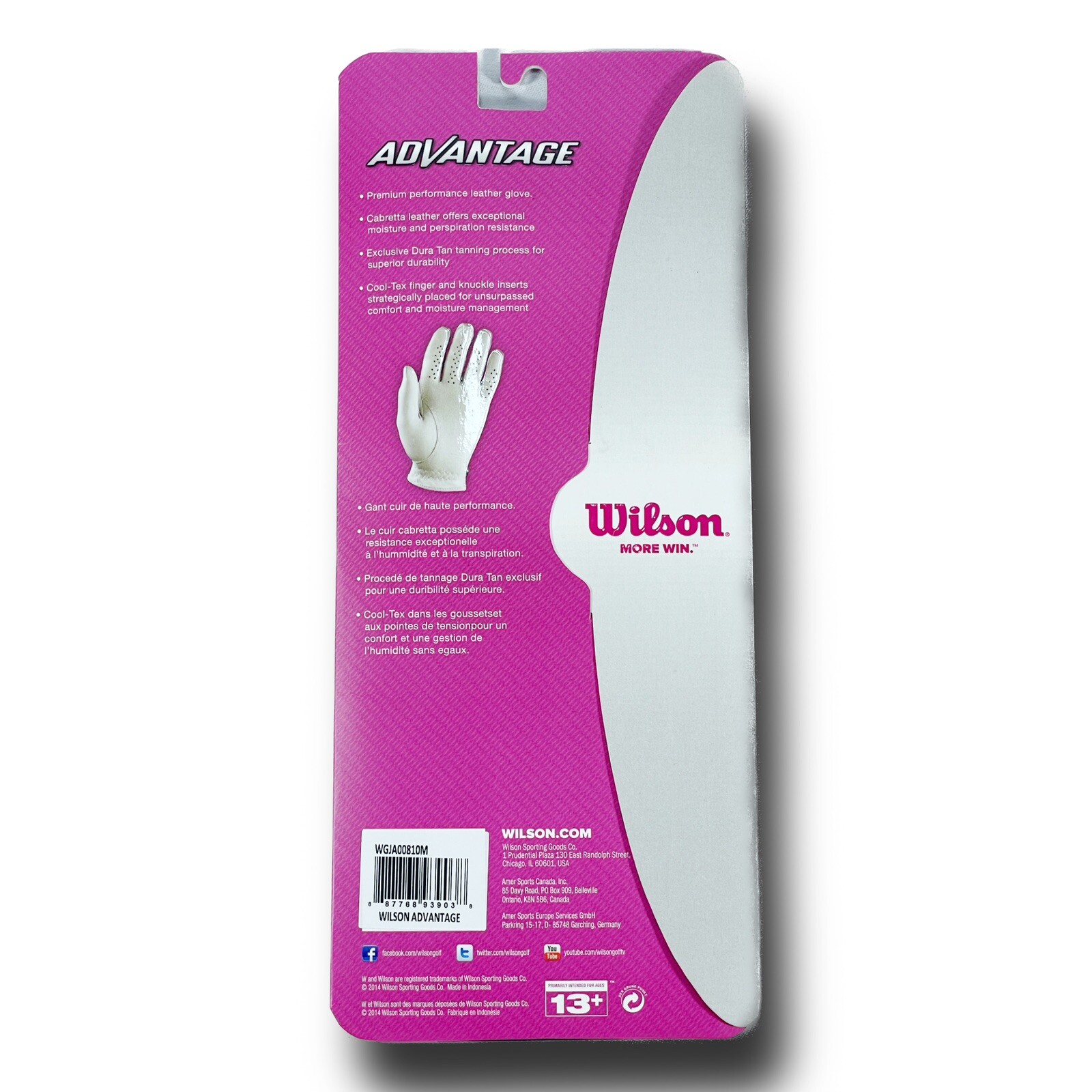 WILSON Women's Advantage Left Hand Golf Glove, Medium New eBay