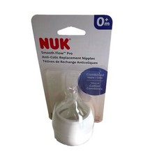 2-Pack NUK Smooth Flow Pro 0 m Nipples Anti-Colic Silicon Nipple Collar