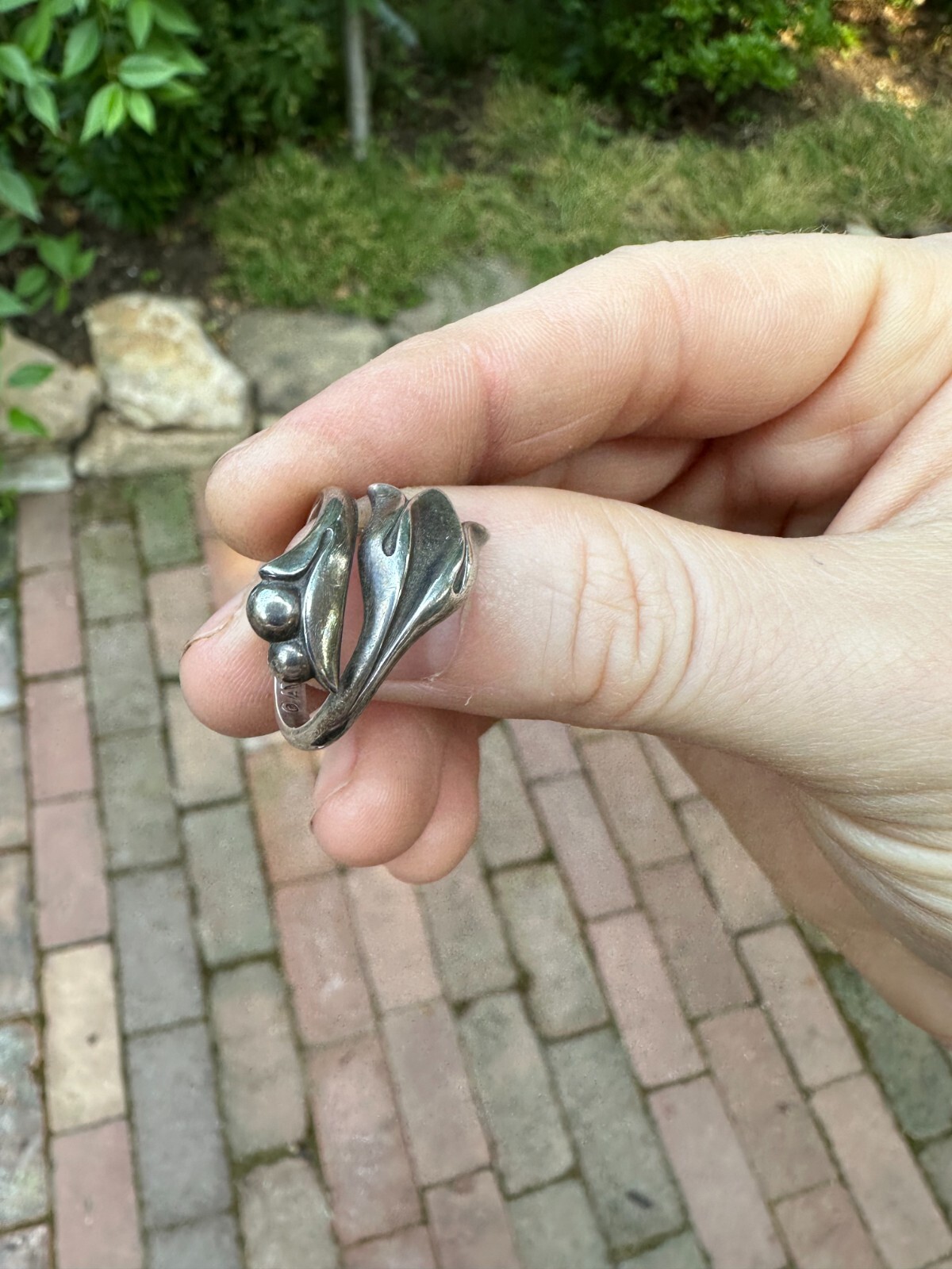 Sterling Silver Flower Ring - Adjustable - image 4