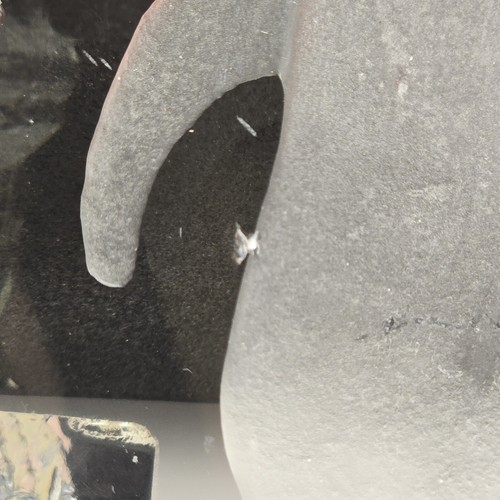 Large 6" MATS JONASSON SIGNED 2 Penguins Art Glass Crystal Sculpture Sweden READ - Picture 7 of 11